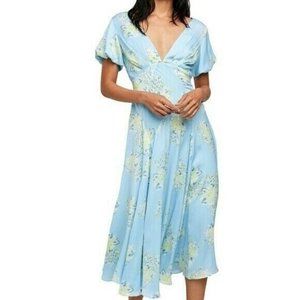 NWT FREE PEOPLE Laura Floral Puff Sleeve Crisscros